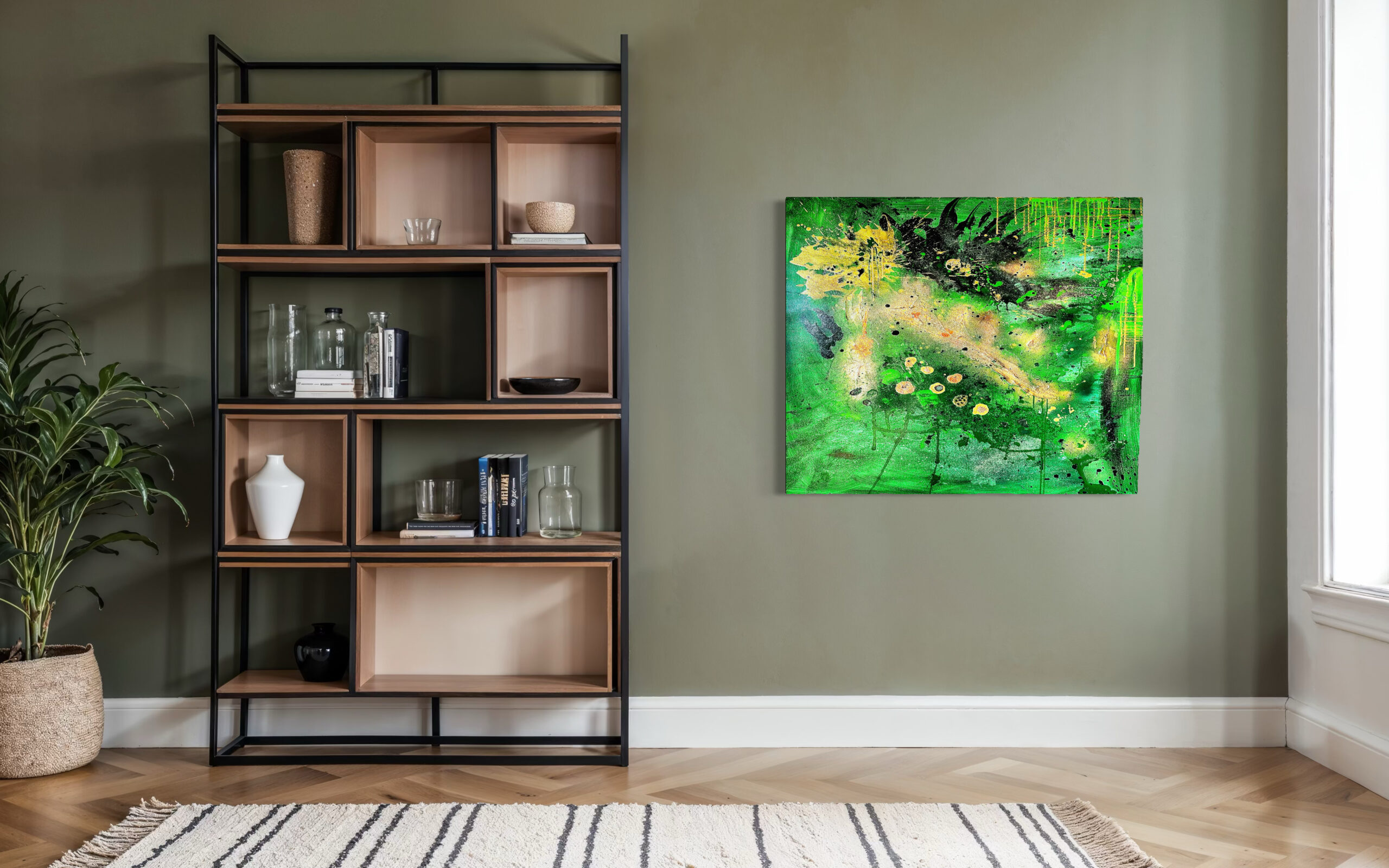 Detailaufnahme Green Colour No. 1 - Mixed Media Textur