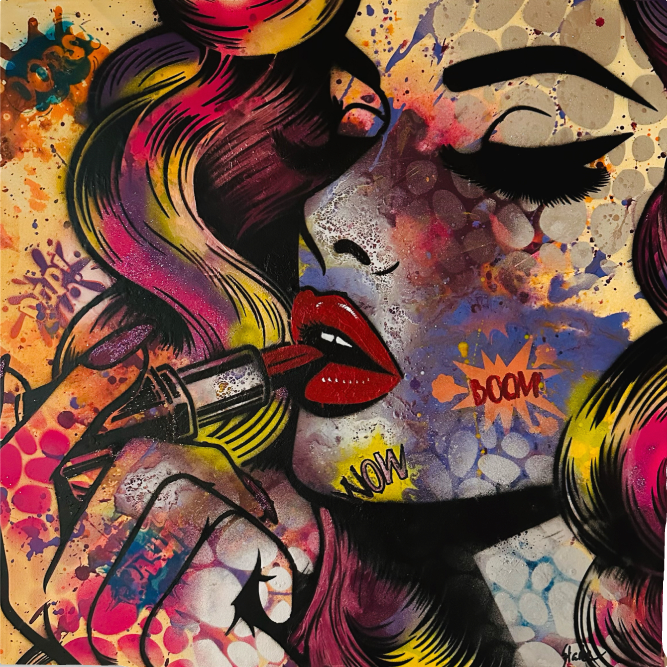 Ladies Night #2 - Pop-Art Porträt mit Comic-Elementen