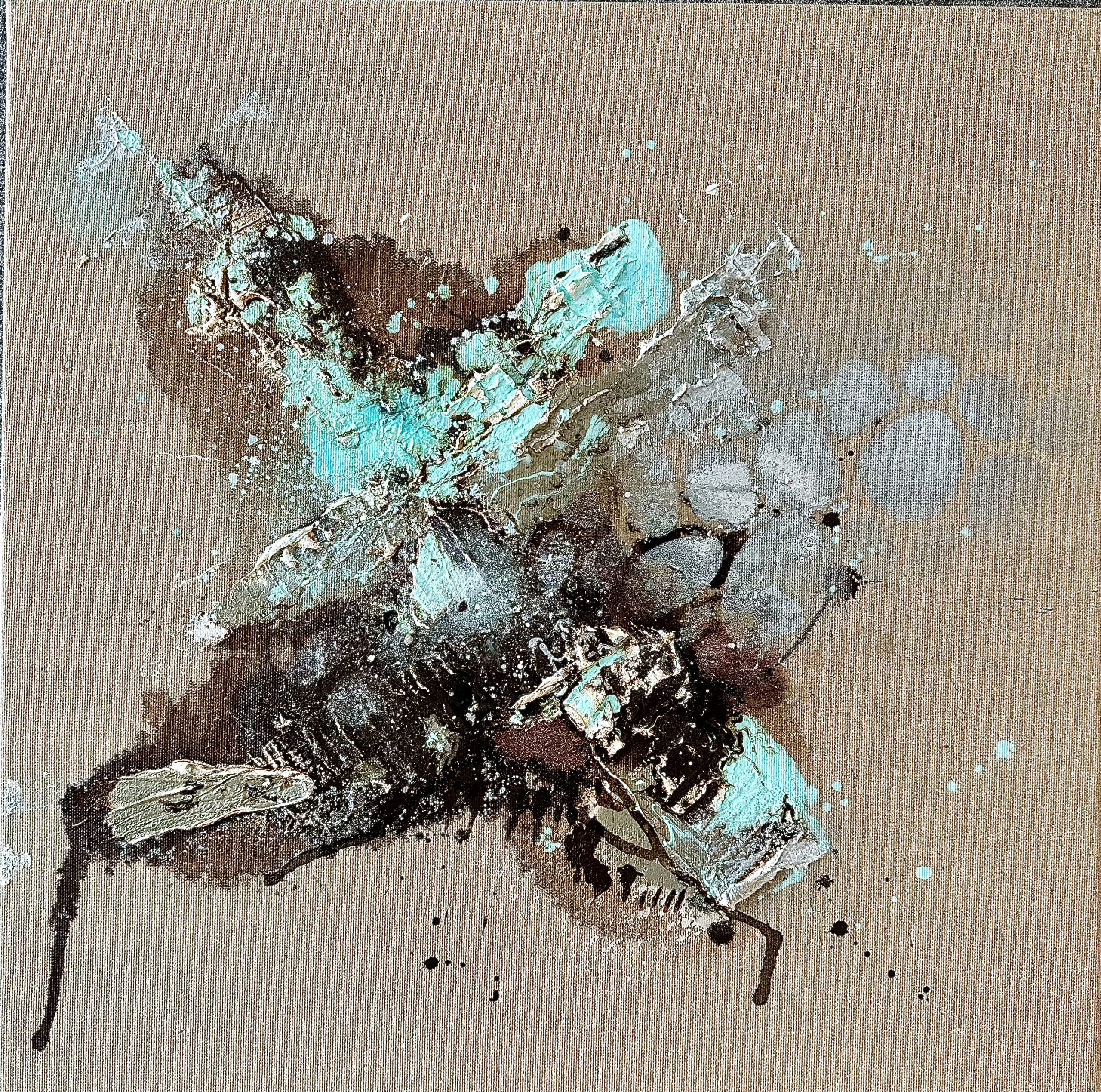 Explosion No. 4 - Mixed Media Farbexplosion von Anke Starke