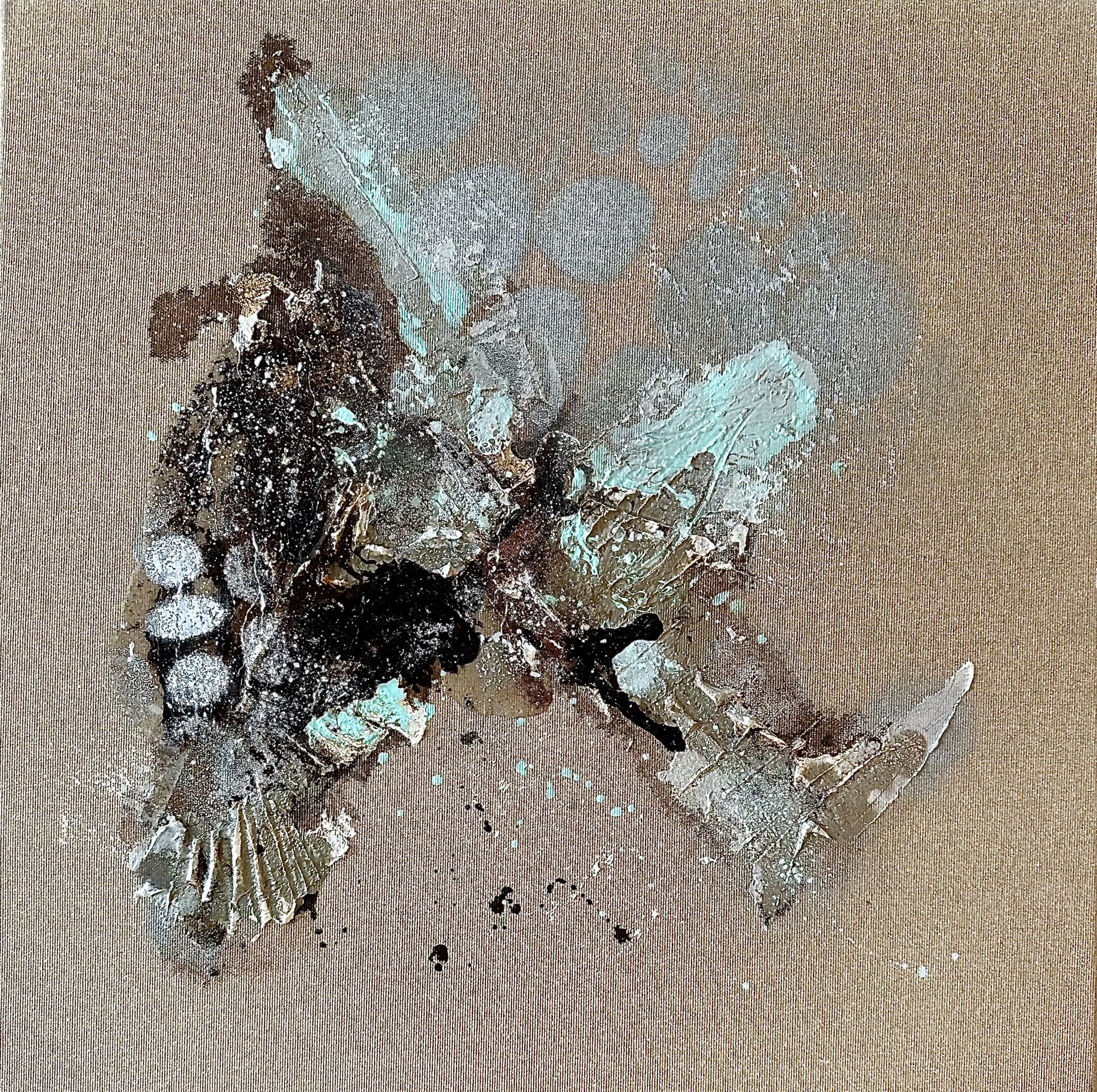 Explosion No. 3 - Mixed Media Farbexplosion von Anke Starke