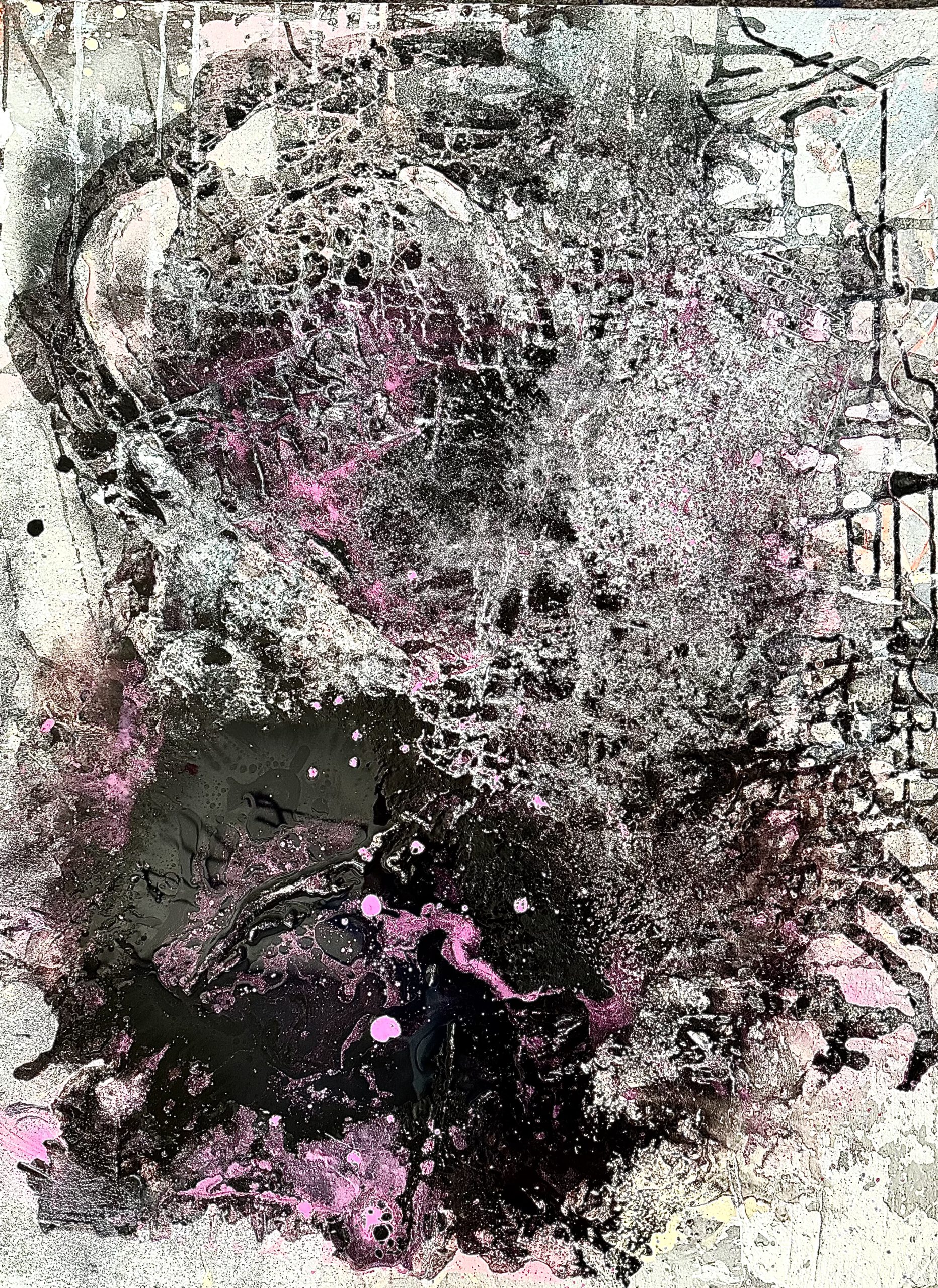 Violett in Aufruhr - Mixed Media Werk in Violett von Anke Starke